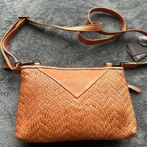 Day & Mood DayJen Crossbody with it's braided front in Saddle EUC